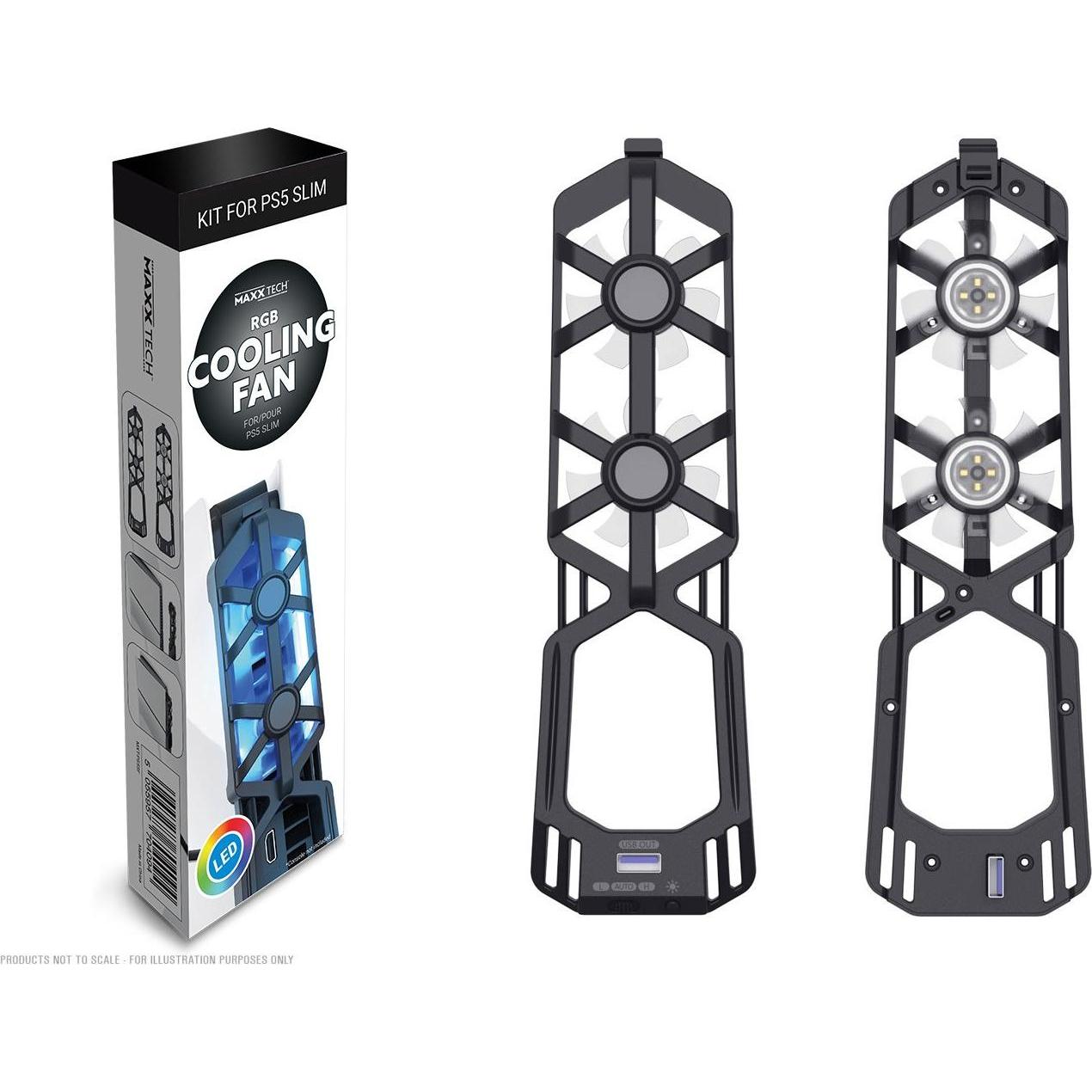 Maxx Tech RGB Auto Temperature Controlled Cooling Fan - PS5 Slim (PS5) (PS5), Gaming Controller Zubehör