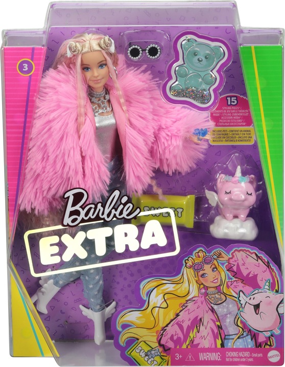 Produktbild Barbie Extra Doll - Flauschige rosa Jacke