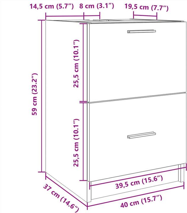 Actual product image VidaXL Vanity unit (40 x 37 x 59 cm)