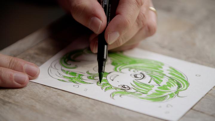 Actual product image Sakura Kreativ Kit (Black, Emerald green, White, 3x)