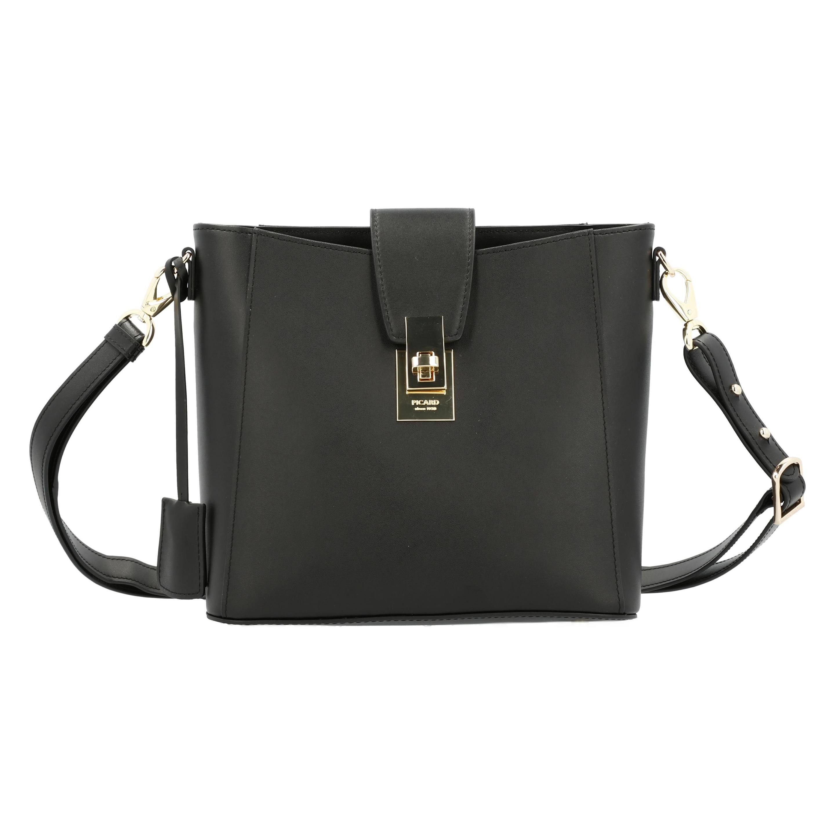 Picard, Damen, Handtasche, Schultertasche Wellington, Schwarz