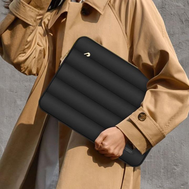 Actual product image Tech-Protect Puffy Laptop Sleeve 13-14" with accessory pouch - Black (14")