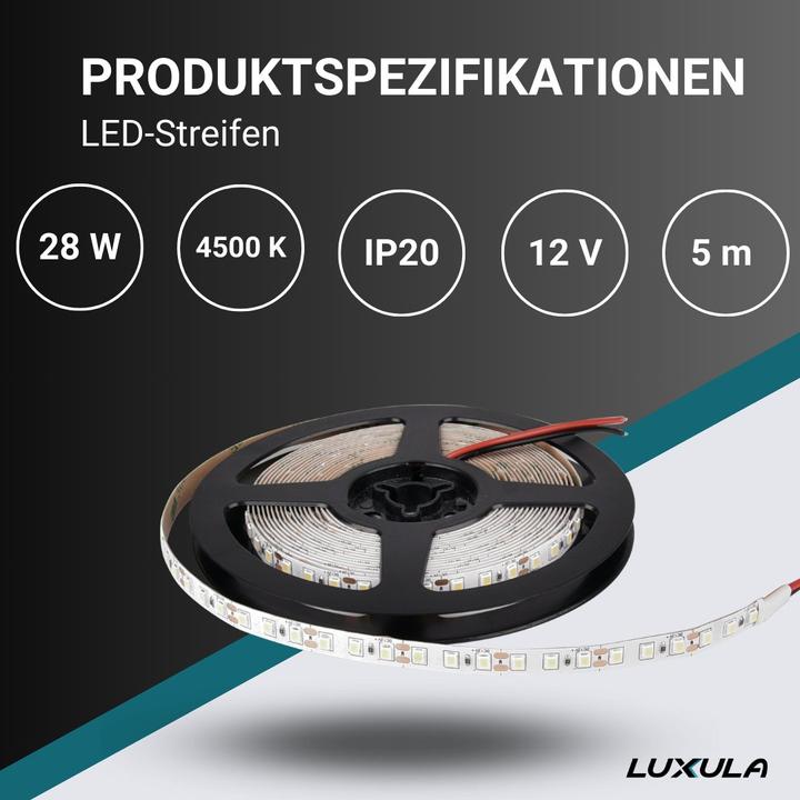 Immagine prodotto Luxula Striscia LED (Bianco neutro, 500 cm)