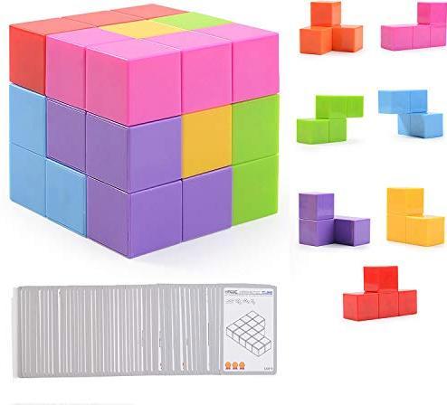 Actual product image Activity Board Magnetic Building Blocks Cube, Building Blocks Toy for Kids with 54 Smart Cards