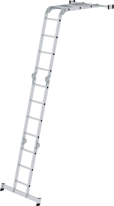 Produktbild kaiserkraft Vielzweckleiter 4-teilig mit nivello-Traverse 2x3 + 2x4 Sprossen (Mehrzweckleiter, 420 cm)