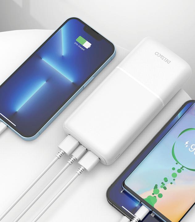 Image du produit Deltaco Banque d'alimentation 10 000 mAh, 2x USB-A 18 W, 1x USB-C PD 20 W - Noir (10000 mAh, 20 W, 37 Wh)