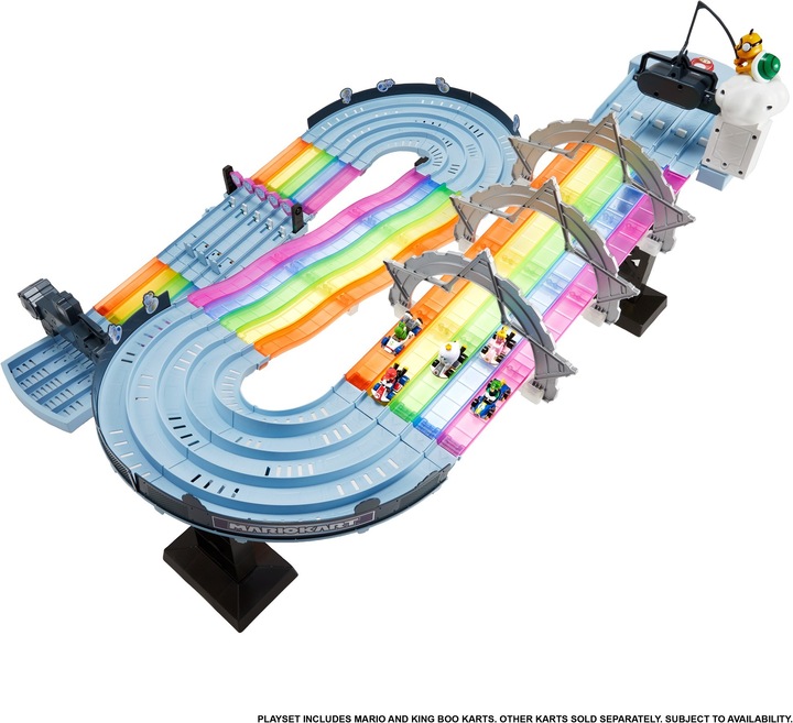 Actual product image Hot Wheels Mario Kart Rainbow Race Set playset