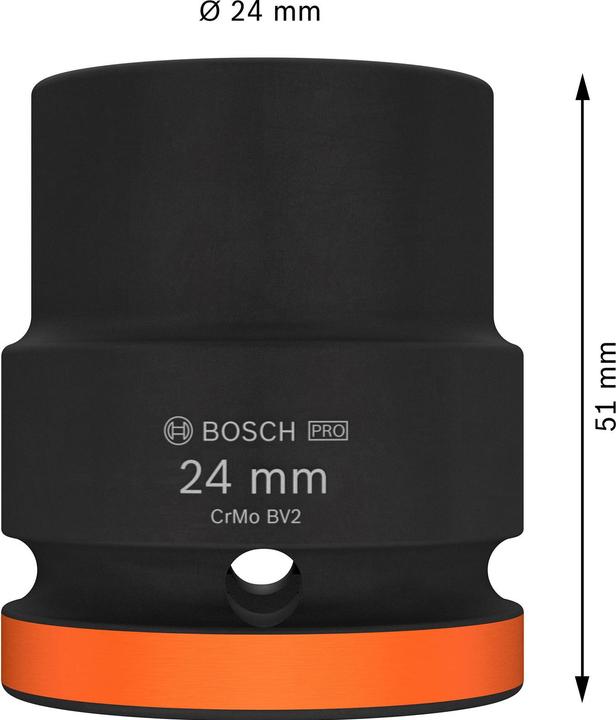 Produktbild Bosch Professional Zubehör PRO Impact Steckschlüsseleinsatz, 3/4", 24 mm, Standard (24 mm)