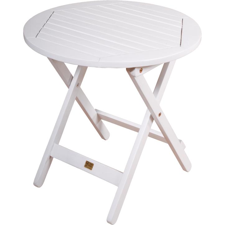 Garden Pleasure, Gartentisch + Balkontisch, Gartentisch Mesa weiss rund 50,0 x 50,0 x 50,0 cm (50 cm)