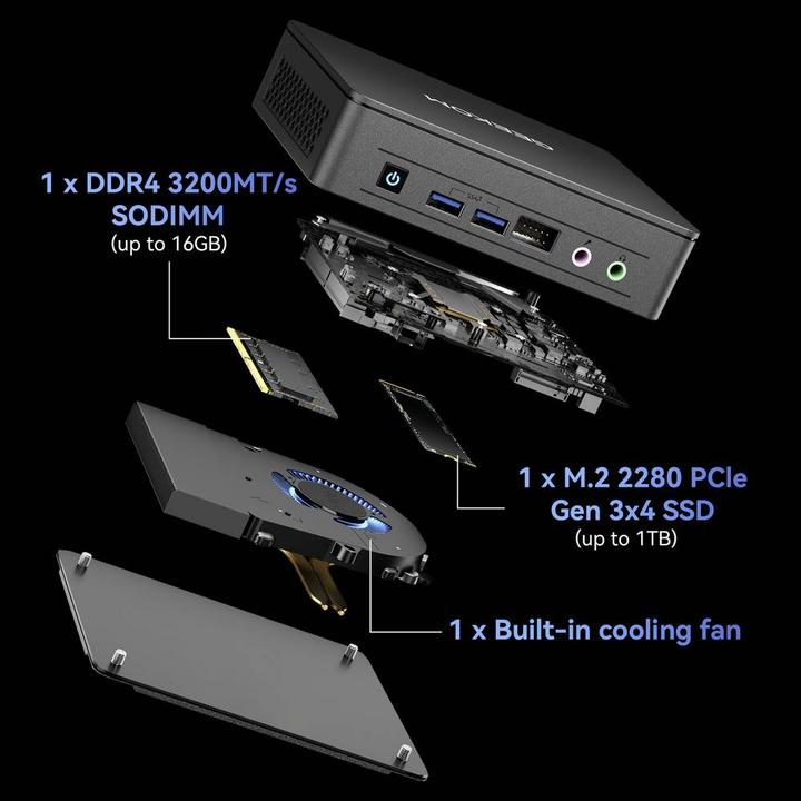 Actual product image Geekom Mini PC Mini Air12 Lite () Intel® N-Reihe N150 8 GB RAM 256 GB SSD I (Intel N150, 8.59 GB, 274.88 GB, Intel UHD Graphics)