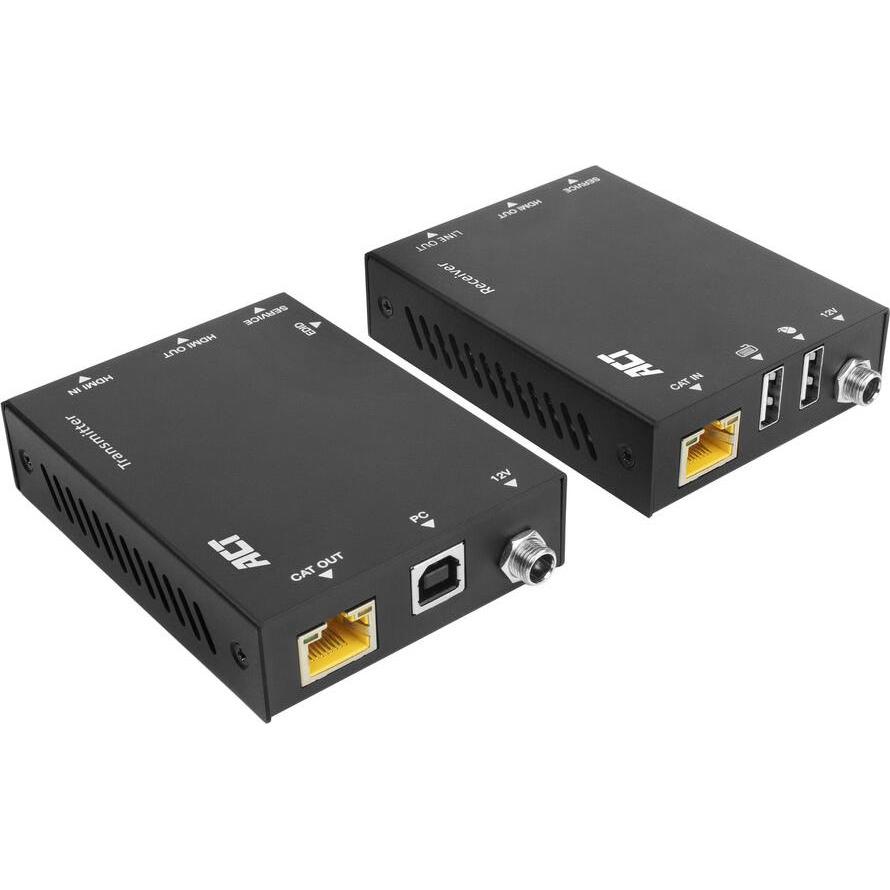 ACT 4K HDMI 2.0 KVM extender set over CAT6A up to 70 meters, KVM Switch