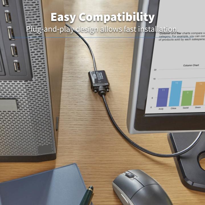 Actual product image Eaton DisplayPort to VGA Active Adapter Video Converter DP ver 1.2 M/F 6inch 15.24cm (VGA, 4.19 cm)