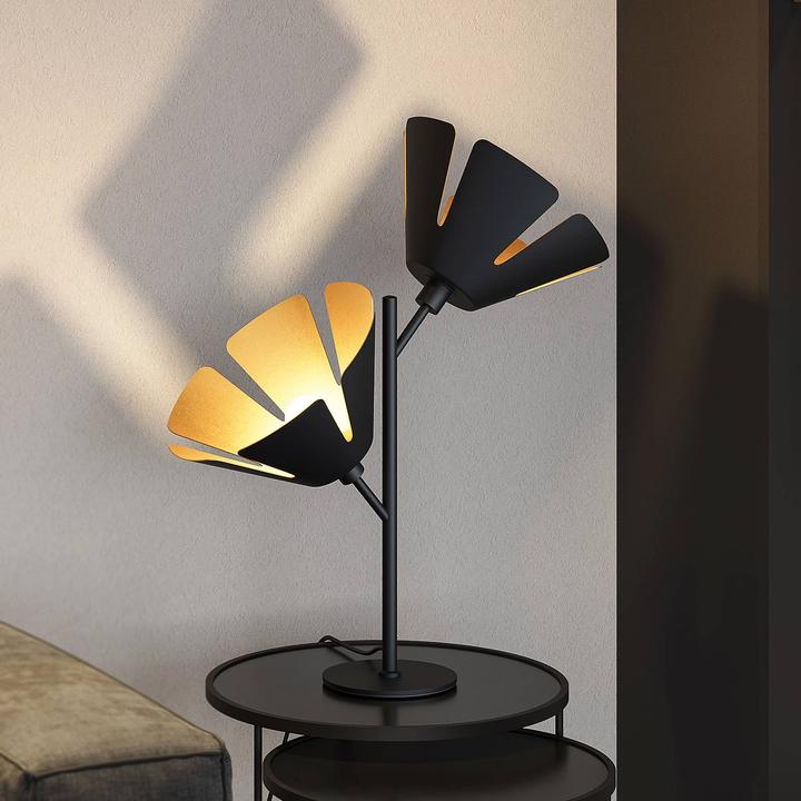 Image du produit Lucande Jemmily 2 lampe de table Black/Gold (E14)