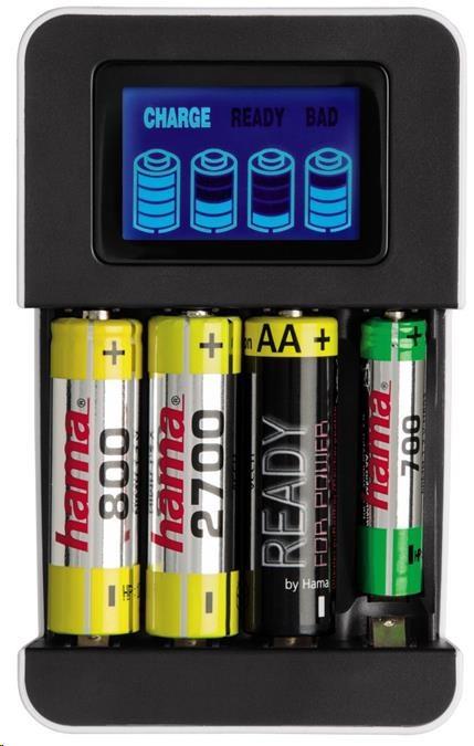 Immagine prodotto Hama Caricabatterie per 1-4 batterie NiMh AA o AAA (1 pz., AAA, AA, Caricabatterie senza batteria)