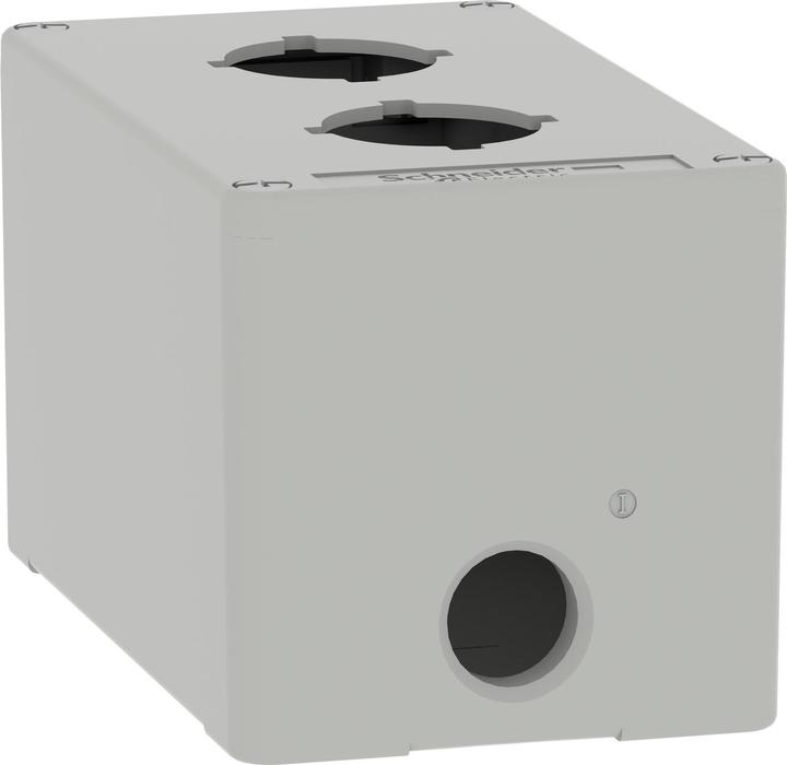 Actual product image Schneider Electric XAPD2602 Empty enclosure XAP metal grey for 2x30mm - CSA (Housing)