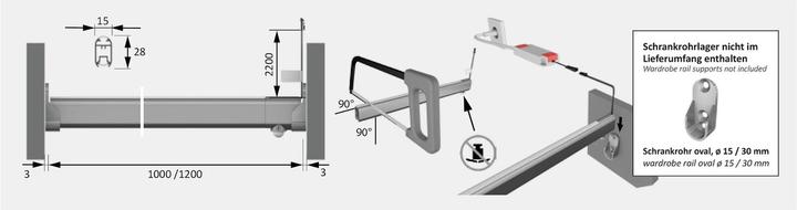 Produktbild Halemeier LED Kleiderstangen LitePipe Slim 12 V