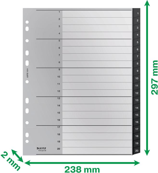 Produktbild Leitz Register Recycle 1-20