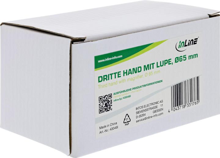 Actual product image InLine Third hand with magnifying glass