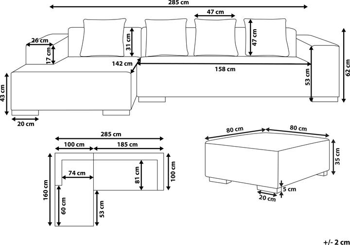 Produktbild Beliani Lungo (Ecksofa)