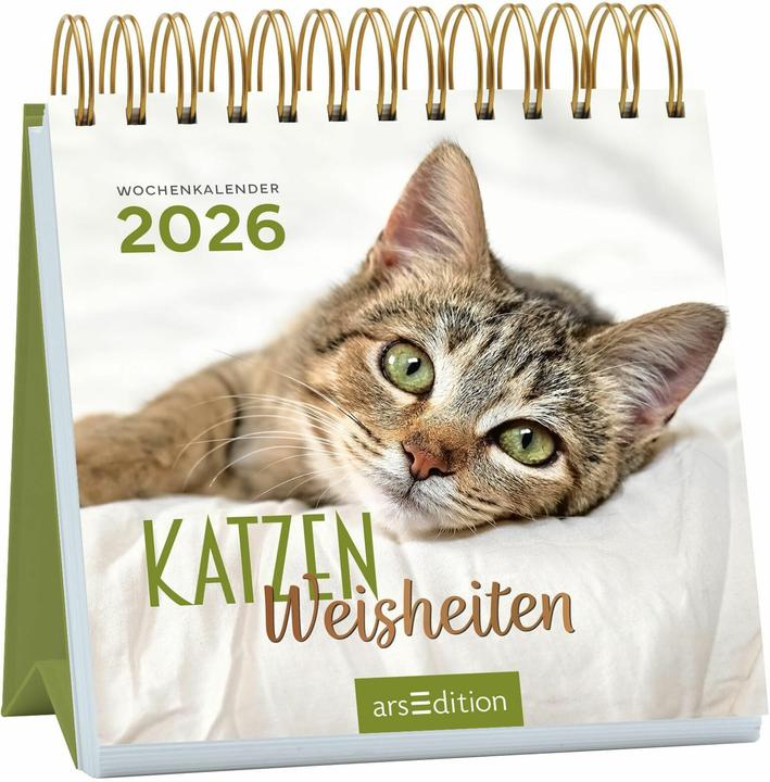 Mini-Wochenkalender Katzenweisheiten 2026 (Harter Einband, Deutsch)