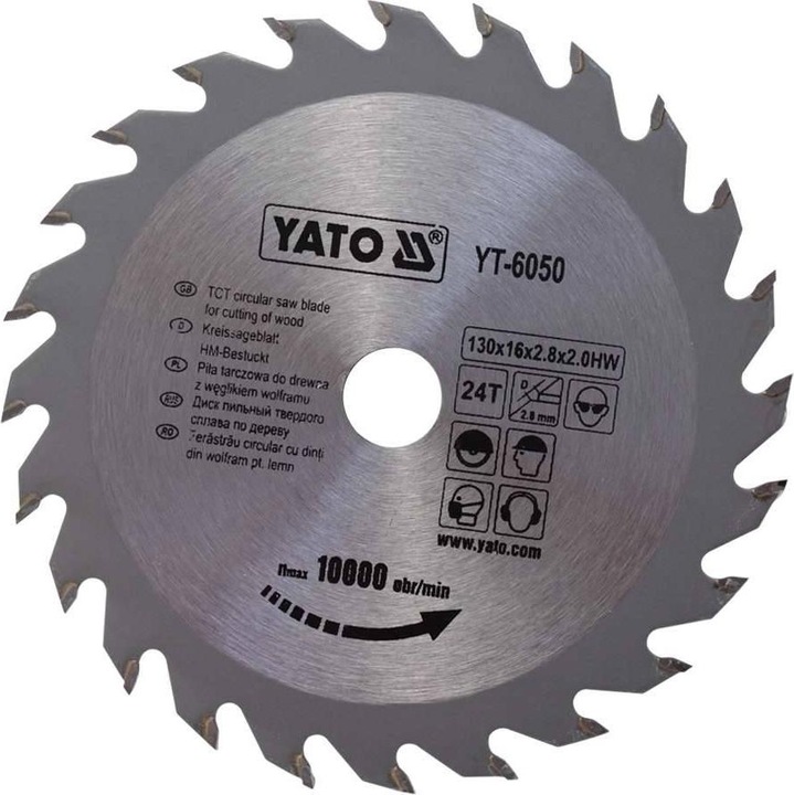 Image du produit Yato Lame de scie circulaire HM professionnelle 130x16 24T YT-6050