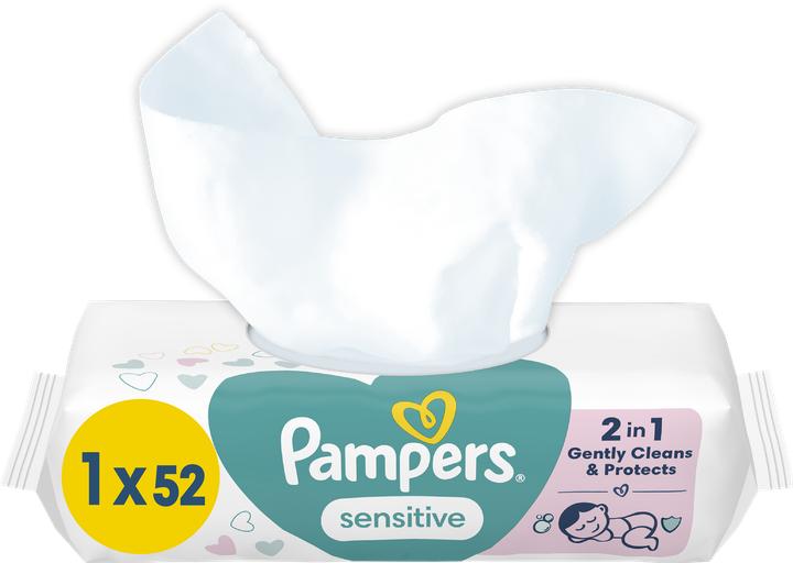 Image du produit Pampers Lingettes pour bébés sensibles 52 mouchoirs en papier (Pack, 52 pièce(s))