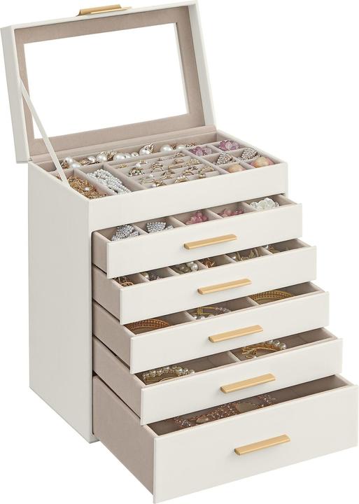 Actual product image Songmics Schmuckhalter 6 Ebenen Weiss