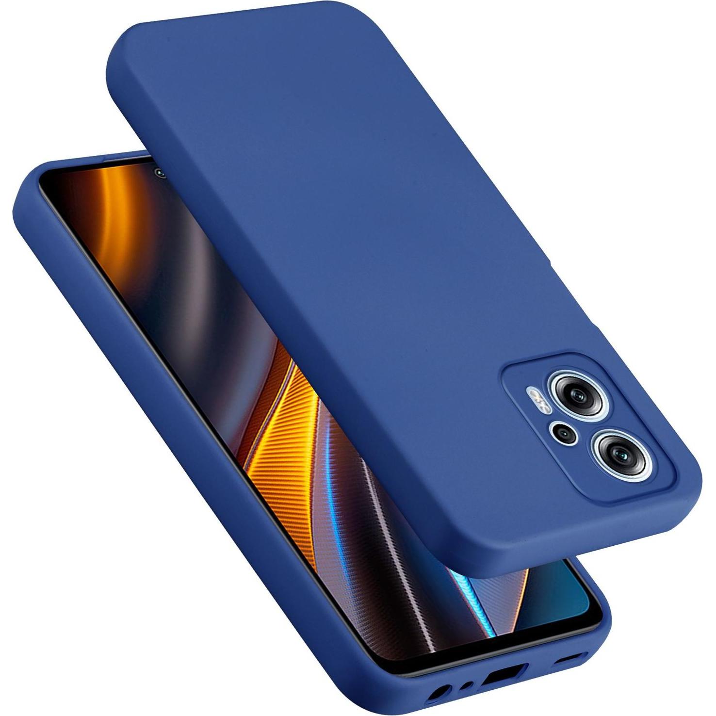 Cadorabo Hülle für Xiaomi Poco X4 GT TPU im Liquid Schutz Silikon Design (Xiaomi Poco X4 GT), Smartphone Hülle, Blau