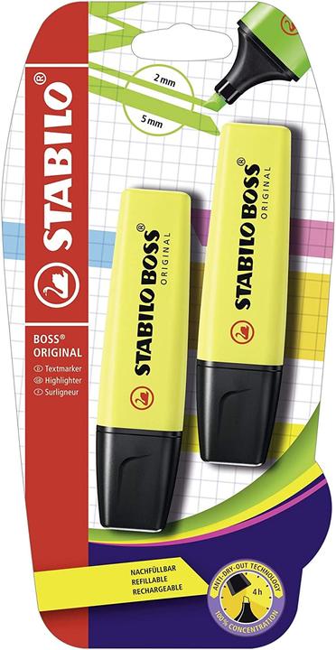 Actual product image STABILO Highlighter - BOSS ORIGINAL - pack of 2 - yellow (Yellow, 5 mm, 2 x)