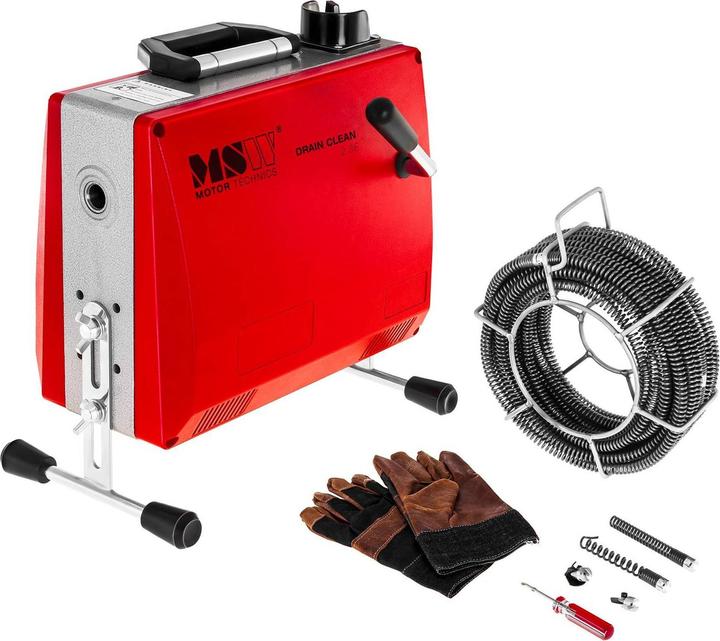 Produktbild MSW Rohrreinigungsmaschine 390 W Rohrreinigungsgerät Rohrreiniger Spirale 400 U Min