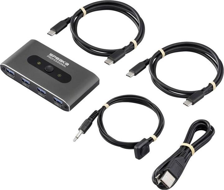 Actual product image SpeaKa Professional 2 Port USB 3.2 Gen 1-Umschalter (USB 3.0) Grau