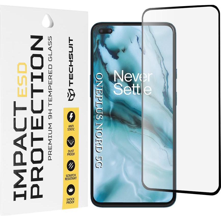 Techsuit - ESD Glass - OnePlus Nord 5 - Black (OnePlus Nord 5G), Pellicola protettiva smartphone, Nero