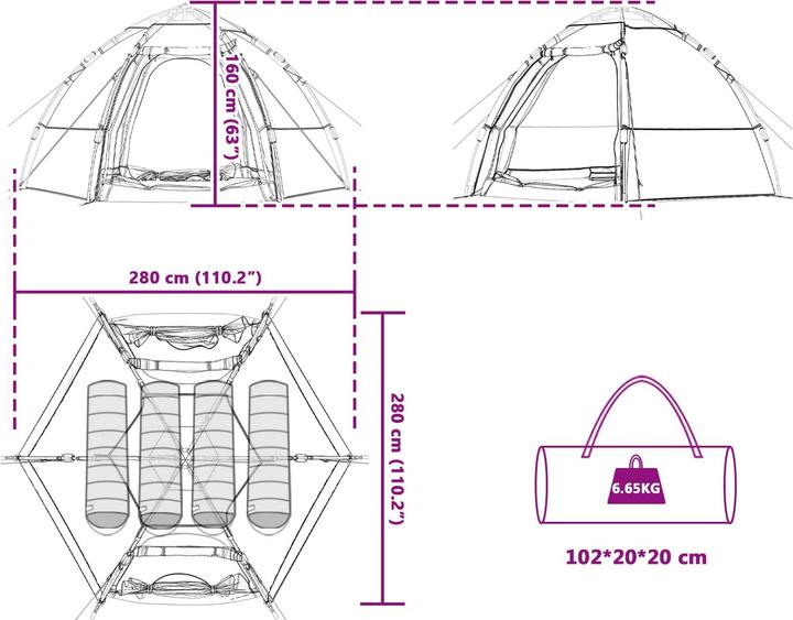 Produktbild vidaXL Sofort Zelt (5.50 kg, 4 Personen)