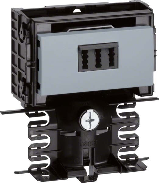 Produktbild Hager TEH SL20080945D1 GerÃ¤tetrÃ¤ger-Technikteil TAE 3x6 NFN SL 20x80mm Dekor Aluminium (8 cm)