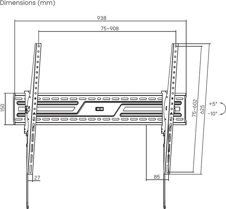 Produktbild Aisens WT100T-319 (Wand, 100", 75 kg)