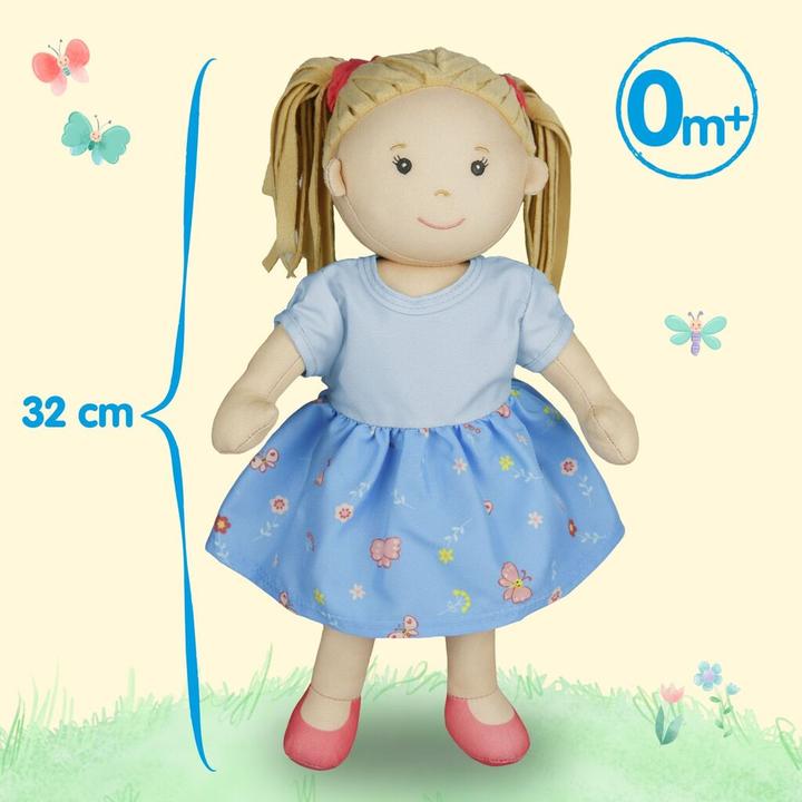 Actual product image Heless Stoffpuppe "Nela" mit Kleidchen zum An- und Ausziehen, 32 cm