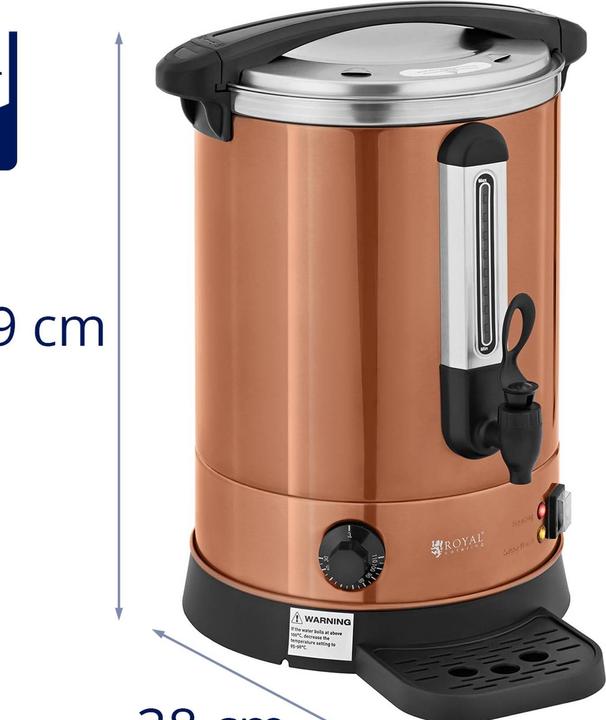 Produktbild Royal Catering Wasserkocher Edelstahl Heisswasserbereiter Heissgetränkespender 2500 W 13,5 l