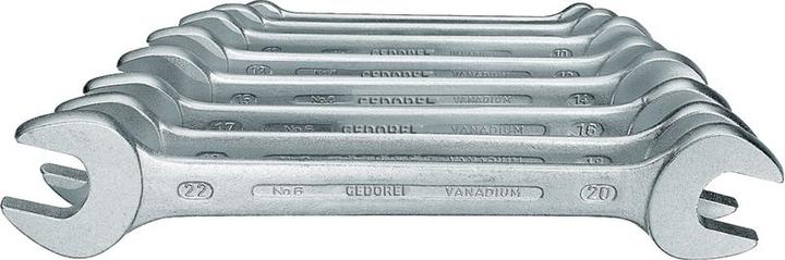 Actual product image Gedore 6-10 Double open-end spanner set 10 pieces 6-27 mm (10 mm, 11 mm, 12 mm, 13 mm, 14 mm, 15 mm, 16 mm, 17 mm, 18 mm, 19 mm, 20 mm, 21 mm, 22 mm, 23 mm, 24 mm, 25 mm, 26 mm, 27 mm, 6 mm, 7 mm, 8 mm, 9 mm)