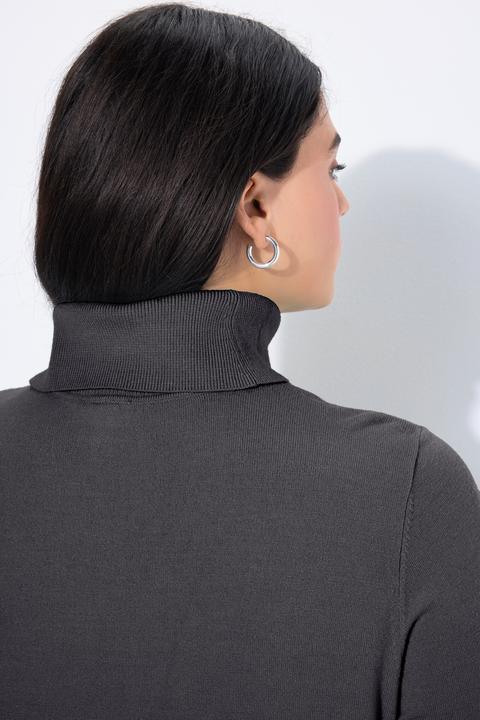 Produktbild Ulla Popken Rollkragenpullover, breite Rippbündchen, Langarm (50, 52)