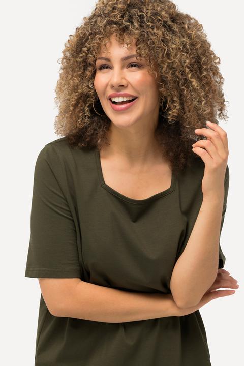 Actual product image Ulla Popken Essential Square Neck Stretch Tee (54)