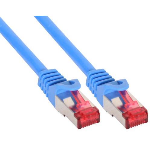 Thumbnail - InLine Patchkabel S/FTP, PiMF, Cat.6, 250 MHz, halogenfrei, Länge 10 m (76900B) (S/FTP, CAT6, 10 m), Netzwerkkabel