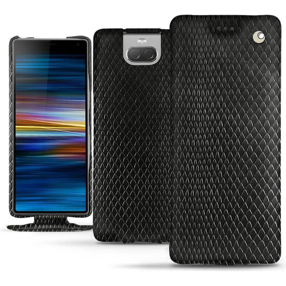 Noreve Lederschutzhülle vertikal (Sony Xperia 10 Plus), Smartphone Hülle, Schwarz