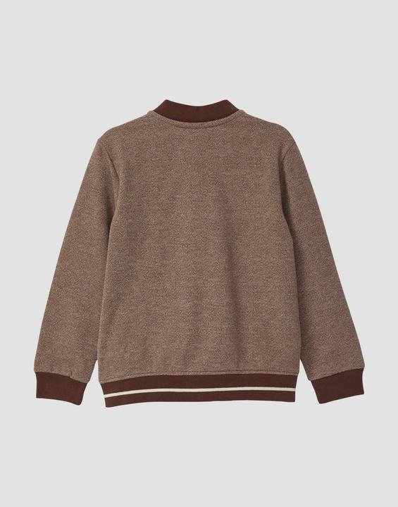 Produktbild s.Oliver Sweatshirt Jacke Festiver Sweat-Blouson mit Herringbone-Muster (104, 110)