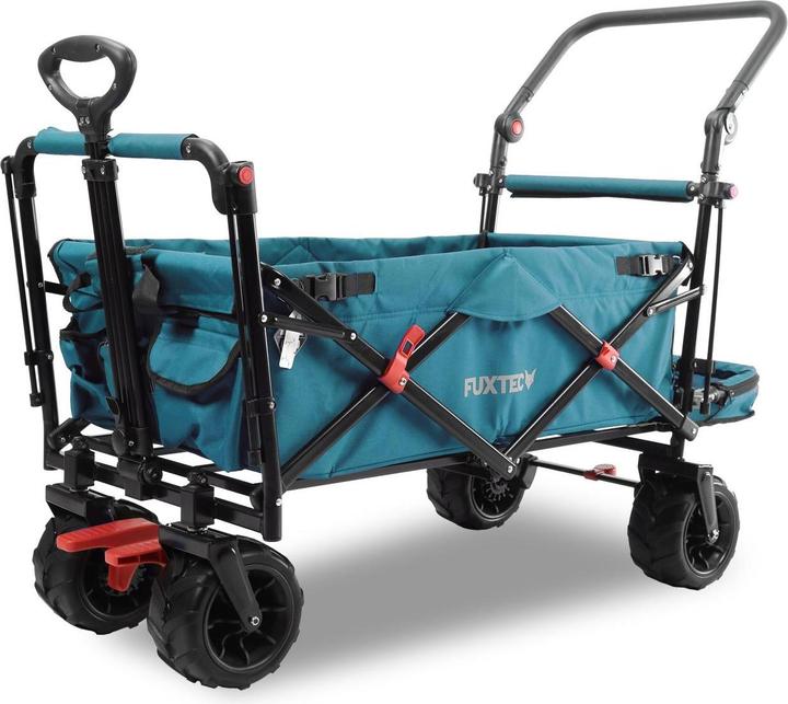 Actual product image Fuxtec Strand-Bollerwagen FX-CTB800 mit UV-geschütztem Sonnendach,Schiebegriff & Innenraumverlängeru