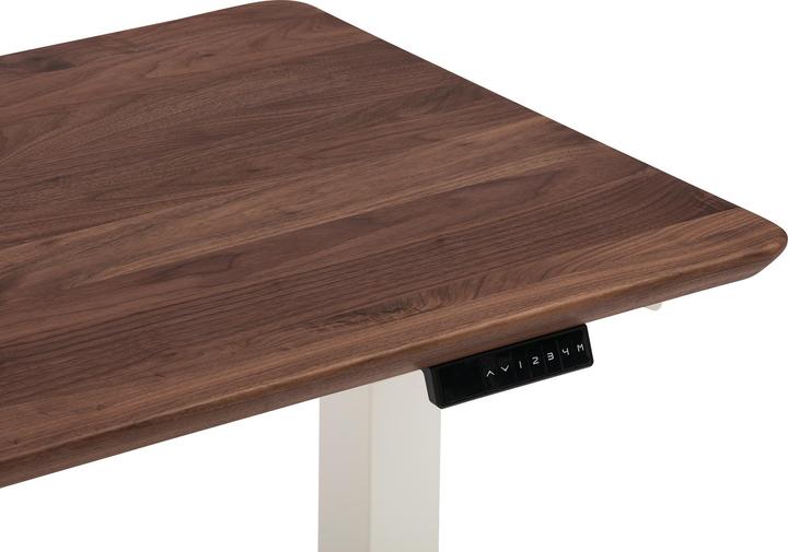 Image du produit Oakywood Bureau debout table en bois réglable en hauteur - bois massif - Noyer / 160x80 / Blanc - (160 x 80 cm)