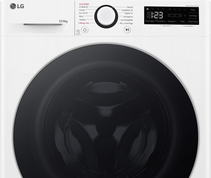Image du produit LG D4R5010TSWSWS laveuse-sécheuse 10/6kg AI DD, R5 Series Class D, 1400 rpm, TurboWash 360, Steam, Eco