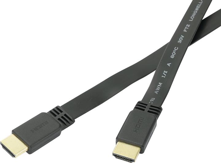 Image du produit SpeaKa Professional Câble plat HDMI haute vitesse avec Ethernet 2 m (2 m)