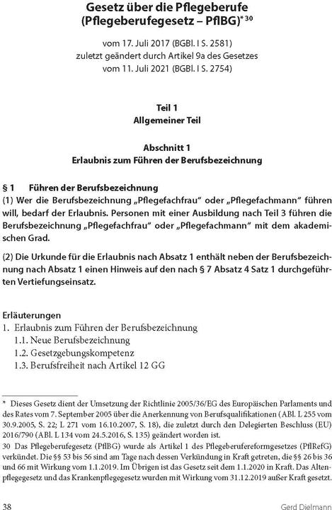Produktbild Pflegeberufsgesetz und Ausbildungs- und Prüfungsverordnung (Deutsch, Annette Malottke, Gerd Dielmann, 2020)