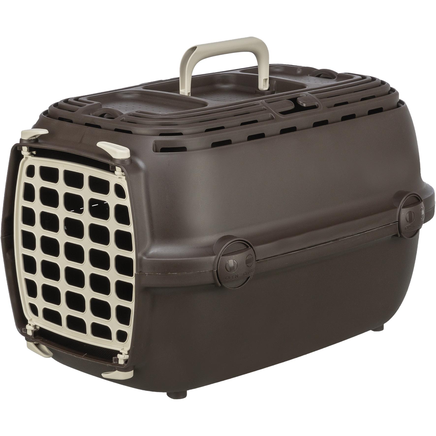Trixie Transport Box Relax 1, XS: 32 × 30 × 48 cm, brown (Hond, Kat), Dierendragers + Tassen