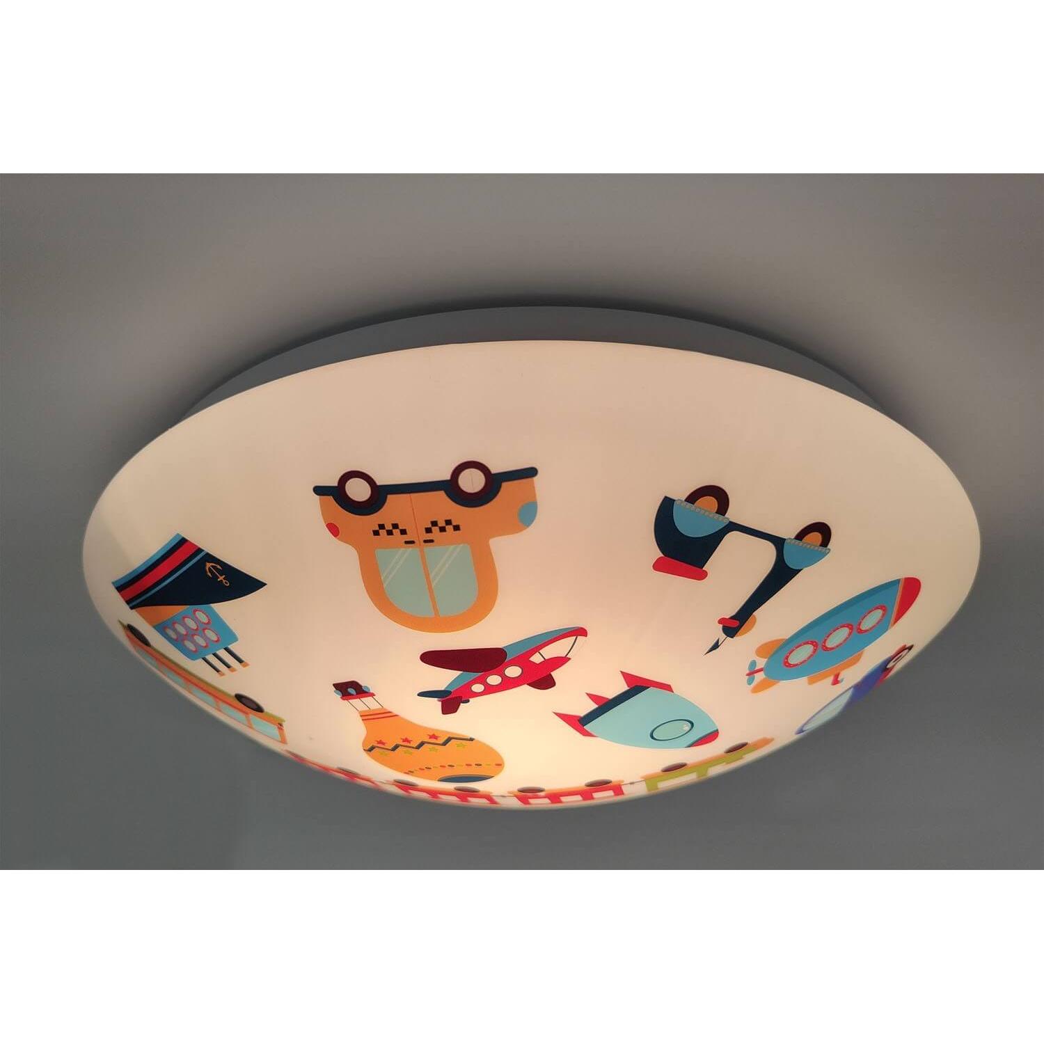 Thumbnail - Niermann Stand By, Kinderlampe, Niermann Fahrzeuge Deckenleuchte E27 Opalweiss